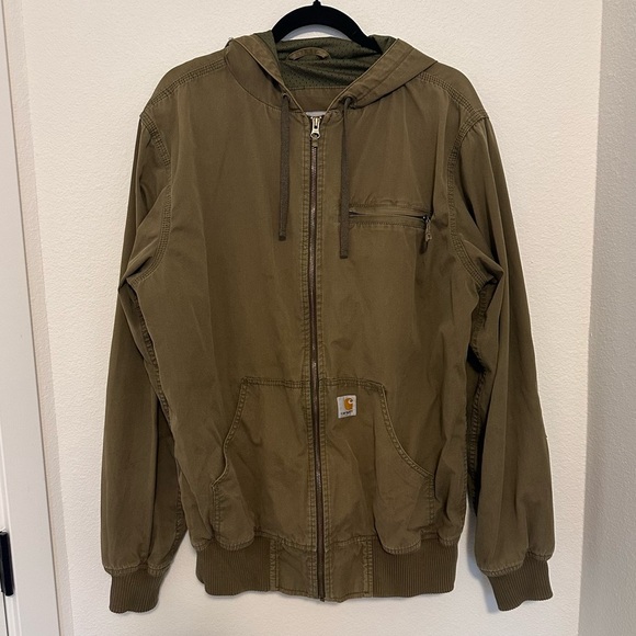 Carhartt Other - Carhartt Edlin Active Jacket Army Green Color Size M Men’s Full Zip Pickets Hood